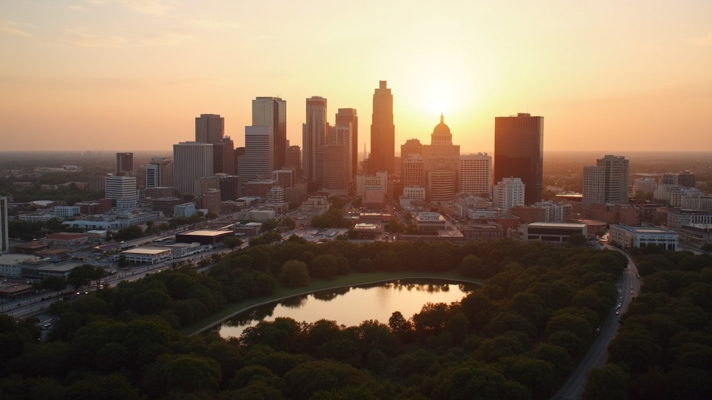 Aerial view of the Austin skyline