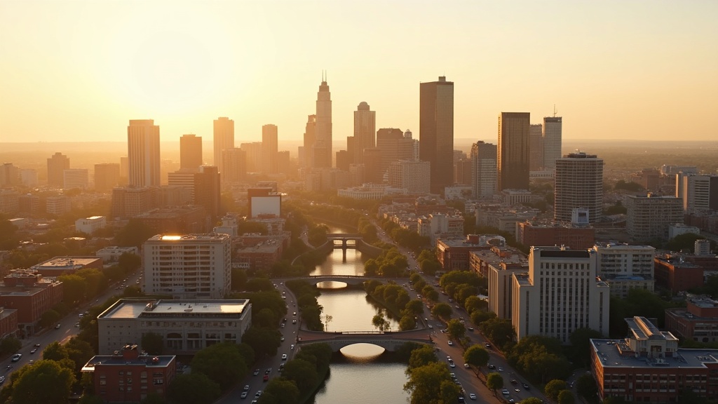 Aerial view of the San Antonio skyline